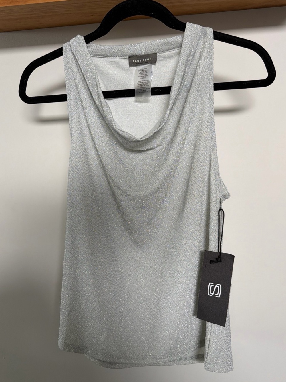 Sans Souci Silver Shimmer Cowl Neck Camisole